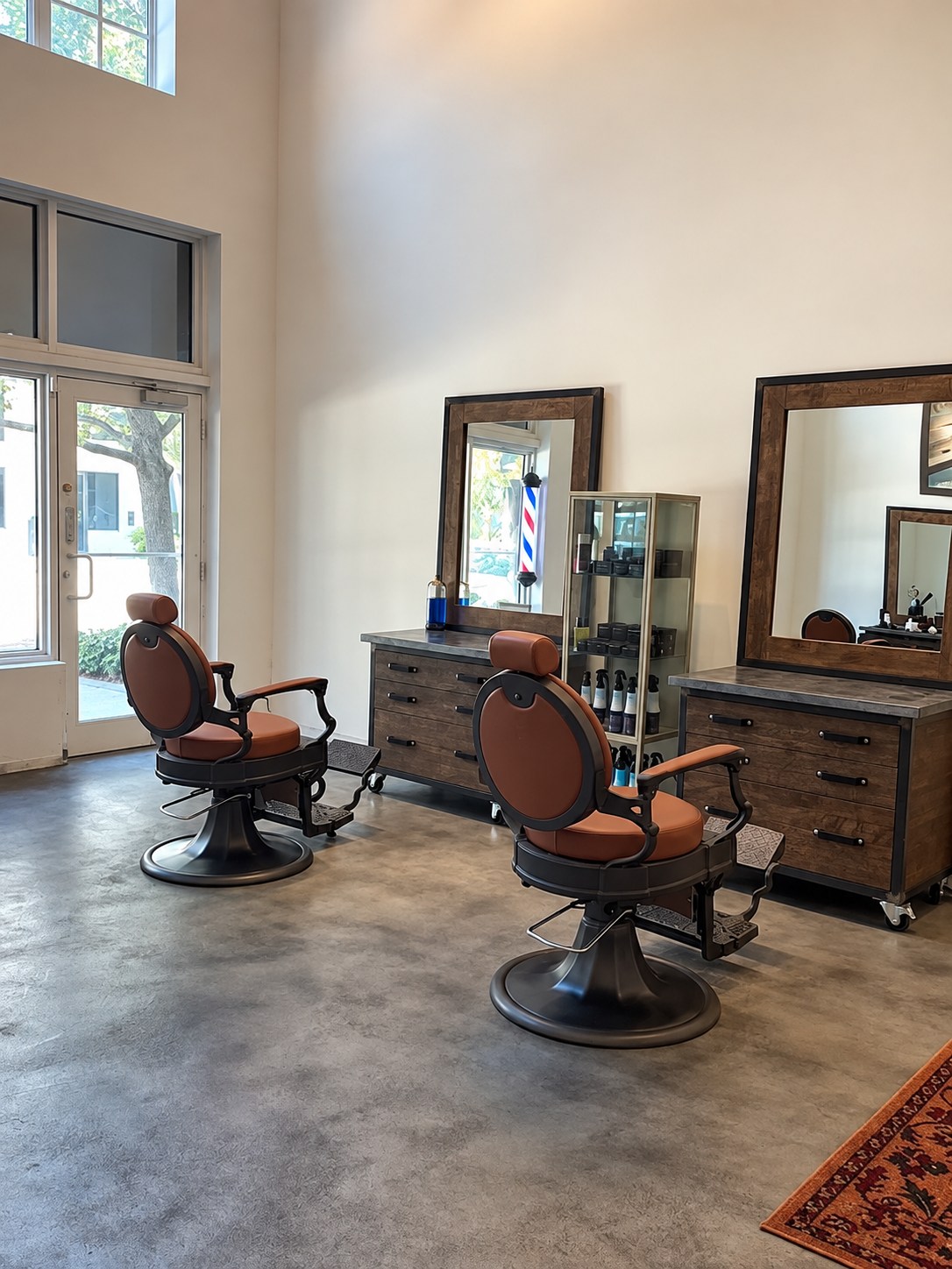 Interior of the barbershop where Robby works in downtown West Palm Beach